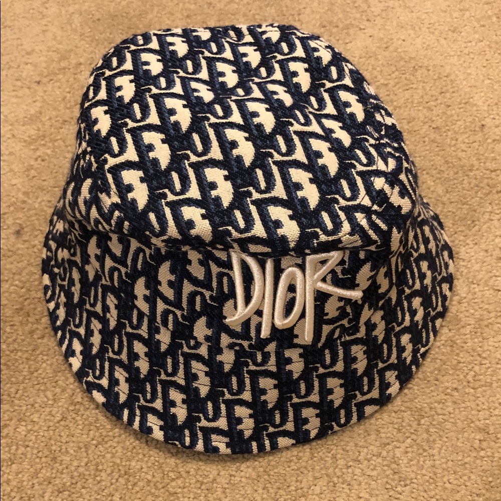 Navy and Cream Monogram Bucket Hat